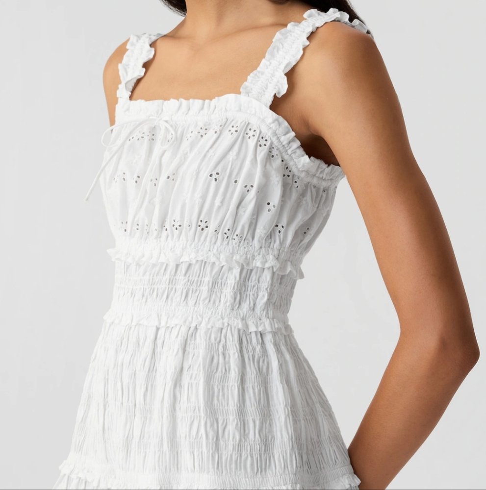 Doen GAP White Eyelet Cotton Maxi Dress - Picture 4 of 16